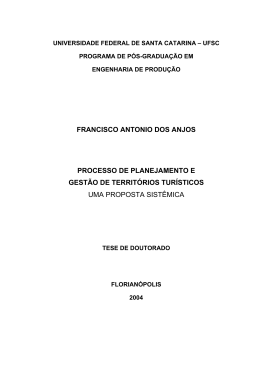Processo de planejamento e gest&atilde;o de territ&oacute;rios tur&iacute;sticos: uma