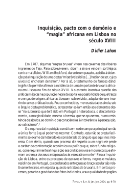 Inquisi&ccedil;&atilde;o, pacto com o dem&ocirc;nio e &ldquo;magia&rdquo; africana em