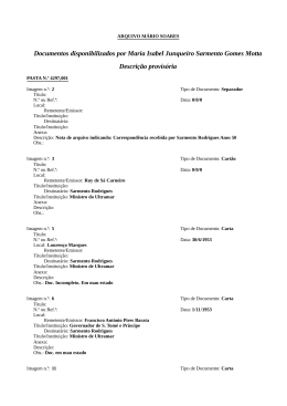 Documentos disponibilizados por Maria Isabel Junqueiro Sarmento