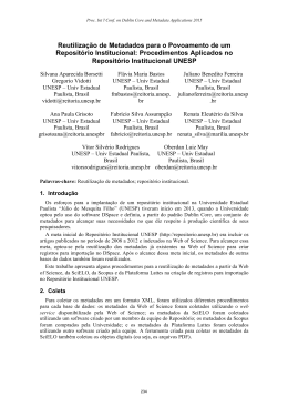 Reutiliza&ccedil;&atilde;o de Metadados para o Povoamento de um Reposit&oacute;rio