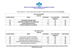 resultado sele&ccedil;&atilde;o agentes de sa&uacute;de