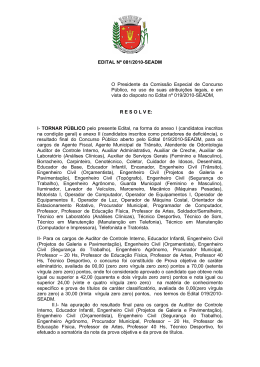 Edital n&ordm; 081/2010/SEADM/FAUEL