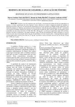 resposta de mudas de goiabeira a aplica&ccedil;&atilde;o de f&oacute;sforo response of
