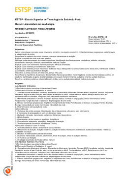 Licenciatura em Audiologia Unidade Curricular: F&iacute;sica - EU-IPP
