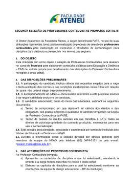 SEGUNDA SELE&Ccedil;&Atilde;O DE PROFESSORES