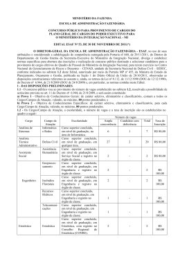 Edital Esaf n&ordm; 53, de 30 de novembro de 2011