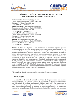 an&aacute;lise estat&iacute;stica dos testes de progresso focando os