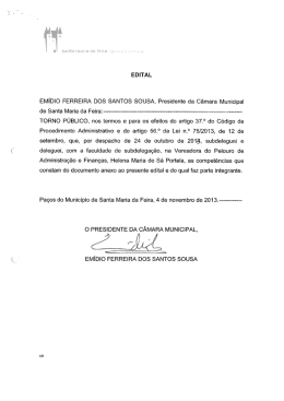 EDITAL EM&Iacute;DIO FERREIRA DOS SANTOS SOUSA, Presidente da