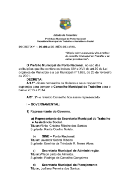 Decreto que Disp&otilde;e sobre a nomea&ccedil;&atilde;o dos membros do conselho