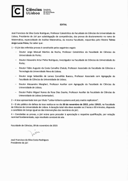EDITAL José Francisco da Silva Costa Rodrigues, Professor