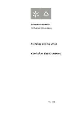 Francisco da Silva Costa Curriculum Vitae Summary