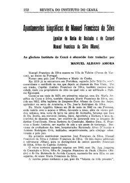 Apontamentos biogr&aacute;ficos de Manuel Francisco da Silva