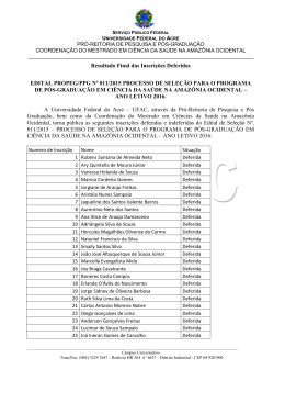 Resultado Final das Inscri&ccedil;&otilde;es Deferidas