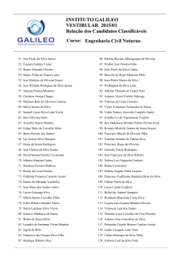 INSTITUTO GALILEO VESTIBULAR 2015/01 Rela&ccedil;&atilde;o dos
