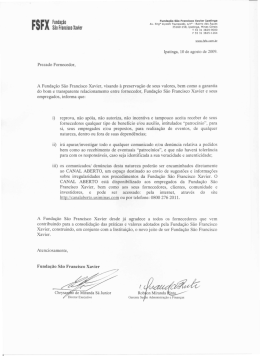 Documento com as diretrizes sobre brindes e patrocínios.