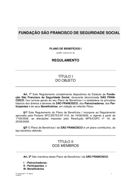 FUNDA&Ccedil;&Atilde;O S&Atilde;O FRANCISCO DE SEGURIDADE SOCIAL