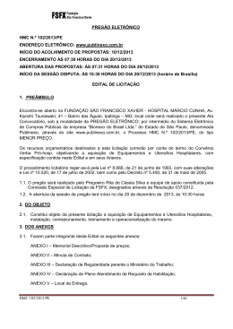 preg&atilde;o eletronico hmcn - Sistema de Controle de Aviso de Licita&ccedil;&otilde;es