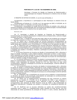 PORTARIA GM N. 3123 07.12.06 - Secretaria de Estado de Sa&uacute;de