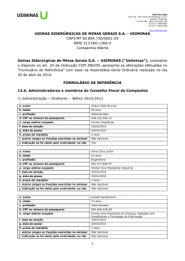 1 USINAS SIDER&Uacute;RGICAS DE MINAS GERAIS S.A.