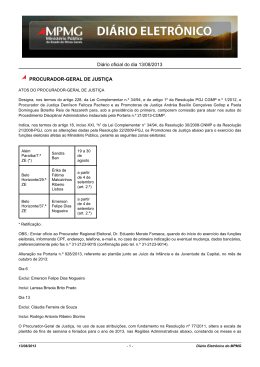 Diário oficial do dia 13/08/2013 PROCURADOR