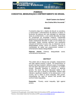 pobreza conceitos, mensura&ccedil;&atilde;o e enfrentamento no brasil