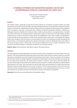 do artigo - XI Encontro de Economia Baiana