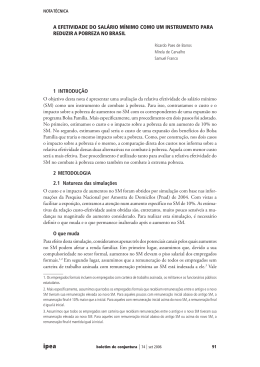 "Sal&aacute;rio m&iacute;nimo e pobreza".
