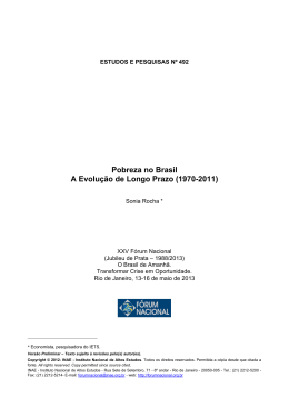 Pobreza no Brasil A Evolu&ccedil;&atilde;o de Longo Prazo (1970-2011)