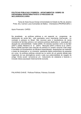 pol&iacute;ticas p&uacute;blicas e pobreza