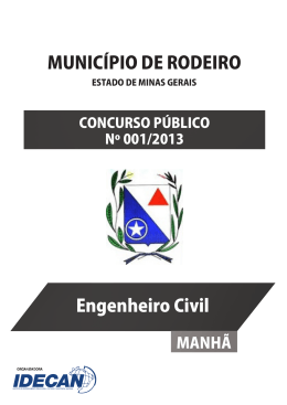 Engenheiro Civil MUNIC&Iacute;PIO DE RODEIRO