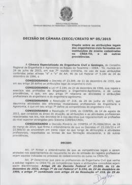 Decisão Câmara CEECG 05.2015 - Crea-TO