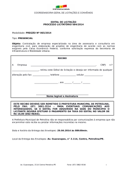 EDITAL DE PREG&Atilde;O (PRESENCIAL)