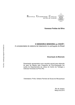 Vanessa Freitas da Silva O SENHOR/A SENHORA ou