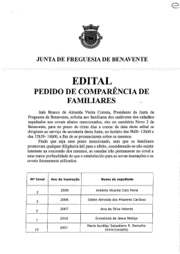 EDITAL - Junta de Freguesia de Benavente