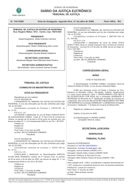 21 - Tribunal de Justiça de Rondônia