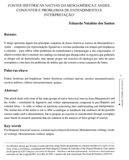Fontes Hist&oacute;ricas Nativas da Mesoam&eacute;rica e Andes. Conjuntos e