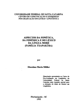 aspectos da fon&eacute;tica, da fon&ecirc;mica e do l&eacute;xico da l&iacute;ngua mor&eacute;