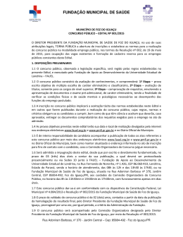 Funda&ccedil;&atilde;o Municipal de Sa&uacute;de - Foz do Igua&ccedil;u