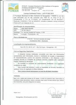 HUMAN - Funda&ccedil;&atilde;o Municipal de Meio Ambiente de Navegantes