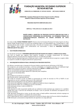 FUMESUNM - Funda&ccedil;&atilde;o Municipal de Ensino Superior de Nova