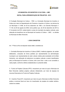 edital - BH Faz Cultura - Prefeitura Municipal de Belo Horizonte