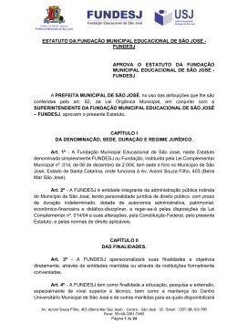 estatuto da funda&ccedil;&atilde;o municipal educacional de s&atilde;o jos&eacute;