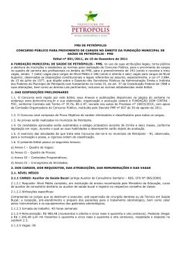 Edital da Funda&ccedil;&atilde;o Municipal de Sa&uacute;de