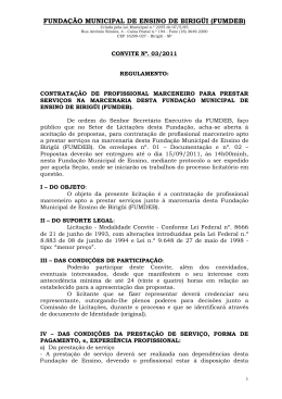 FUNDAÇÃO MUNICIPAL DE ENSINO DE BIRIGÜI (FUMDEB)