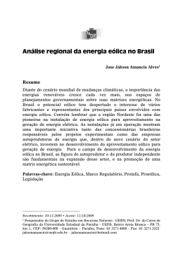 Análise regional da energia eólica no Brasil