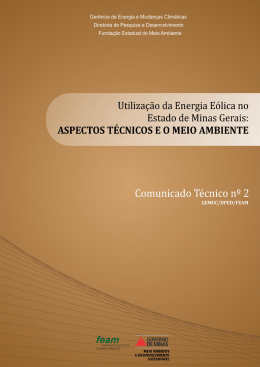 Utiliza&ccedil;&atilde;o da Energia E&oacute;lica no Estado de Minas Gerais