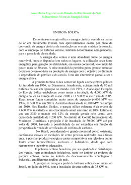 ENERGIA E&Oacute;LICA - Assembl&eacute;ia Legislativa
