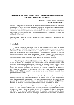 1 A ENERGIA E&Oacute;LICA DO CEAR&Aacute; E O MECANISMO DE