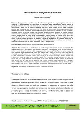 Estudo sobre a energia e&oacute;lica no Brasil