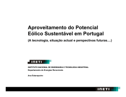 Aproveitamento do Potencial E&oacute;lico Sustent&aacute;vel em Portugal